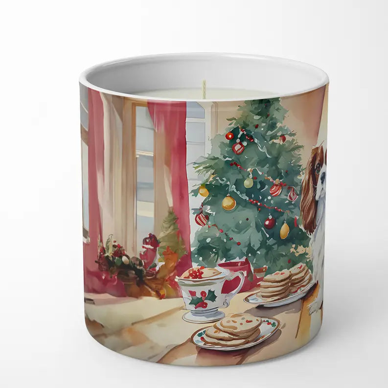 Cavalier Spaniel Christmas Cookies Decorative Soy Candle Caroline's Treasures