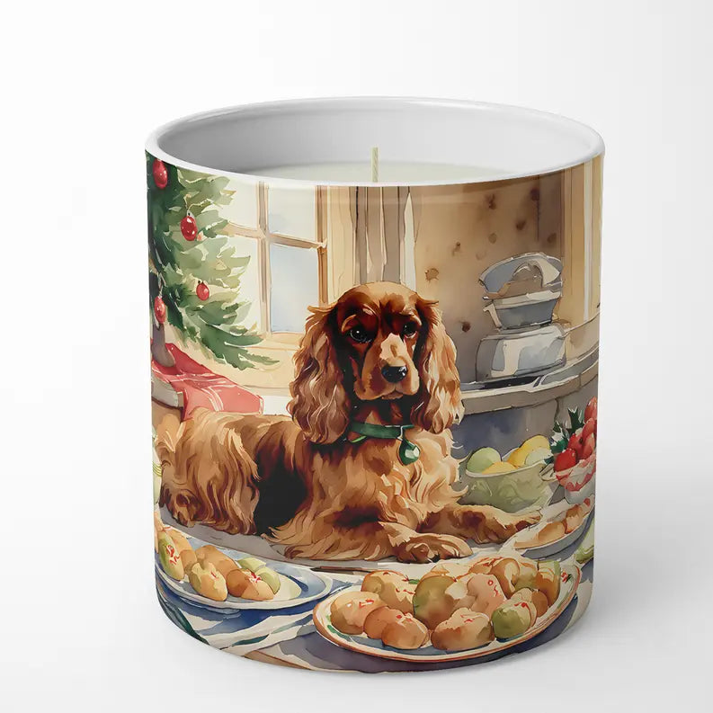 Cavalier Spaniel Christmas Cookies Decorative Soy Candle Caroline's Treasures