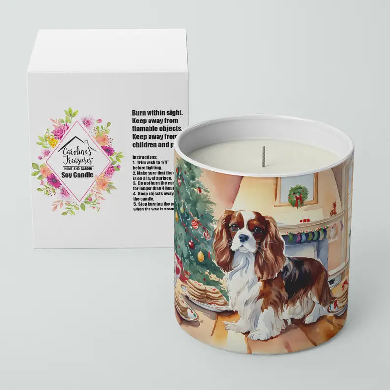 Cavalier Spaniel Christmas Cookies Decorative Soy Candle Caroline's Treasures