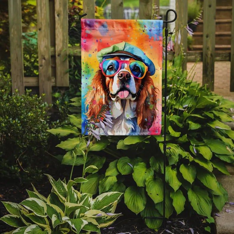 Cavalier Spaniel Hippie Dawg Garden Flag Caroline's Treasures