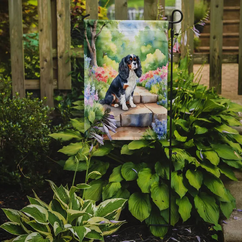 Cavalier Spaniel Spring Path Garden Flag Caroline's Treasures