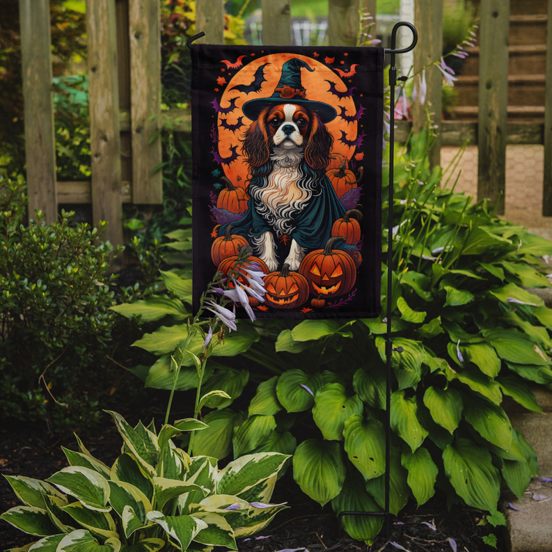 Cavalier Spaniel Witchy Halloween Garden Flag Caroline's Treasures
