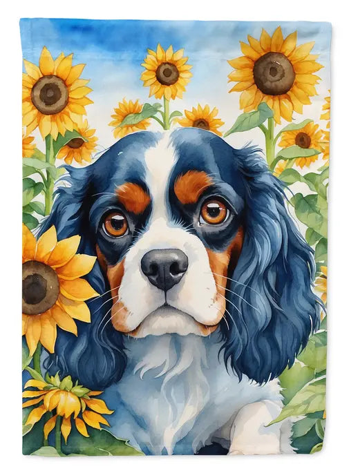 Cavalier Spaniel in Sunflowers Garden Flag Caroline's Treasures