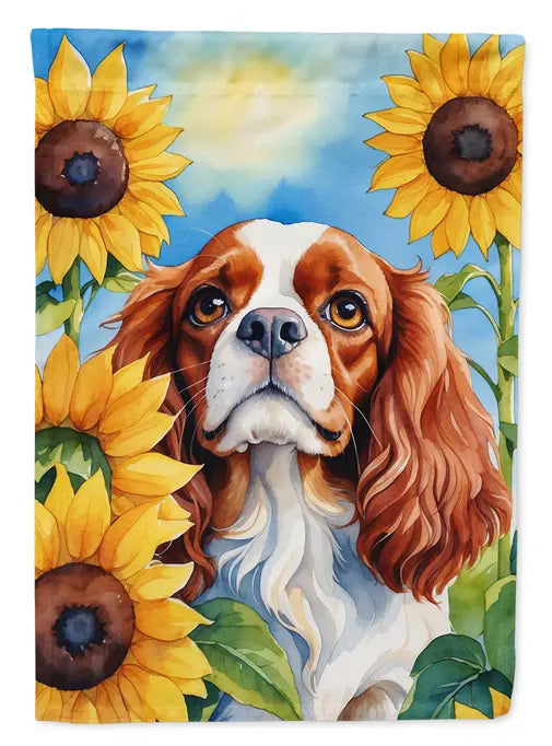 Cavalier Spaniel in Sunflowers Garden Flag Caroline's Treasures