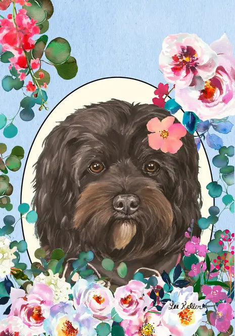 Cavapoo Black - Hippie Hound Studios Spring  House and Garden Flags Best of Breed