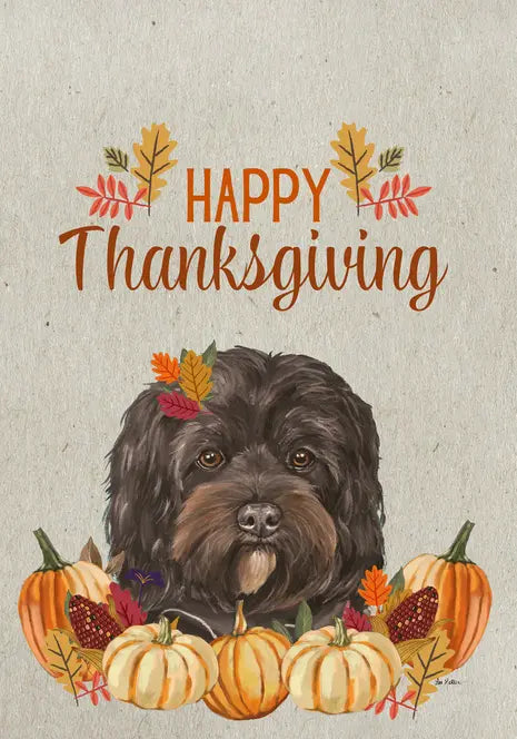 Cavapoo - Hippie Hound Studio Best of Breed Thanksgiving House and Garden Flag Best of Breed