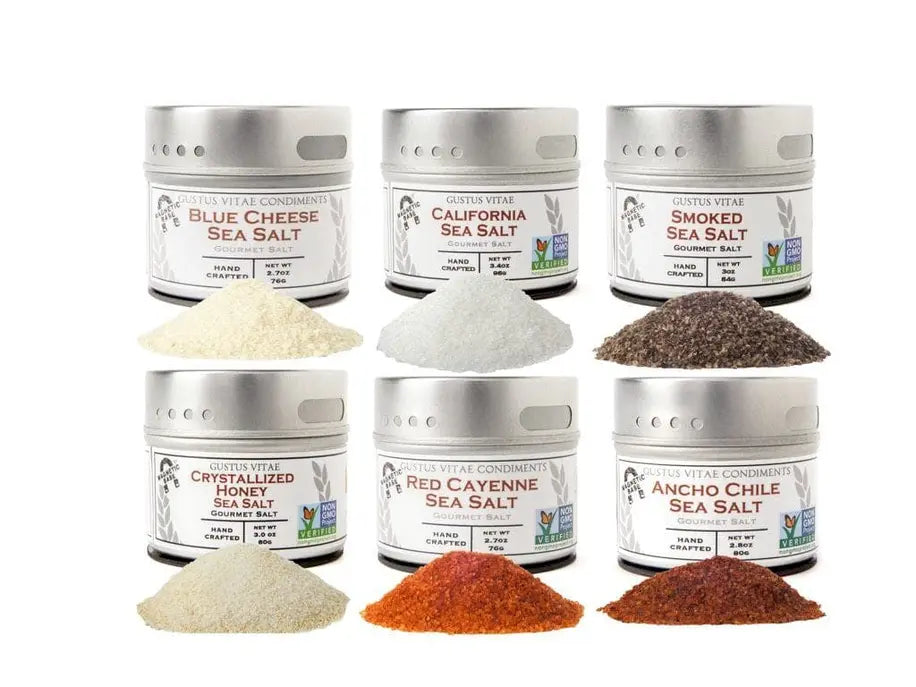 Celebration Sea Salt | All American Salts For Summer | 6 Magnetic Tins | Gustus Vitae Gustus Vitae