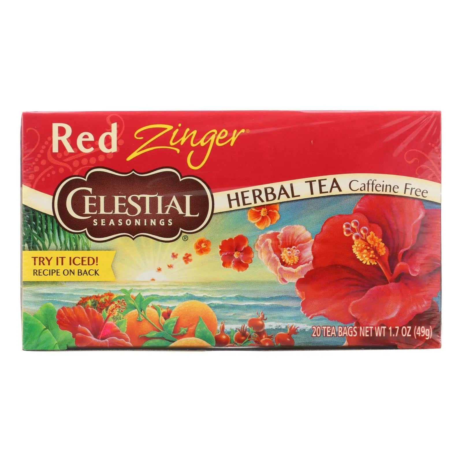 Celestial Seasonings Herbal Tea Caffeine Free Red Zinger - 20 Tea Bags - Case Of 6 Celestial Seasonings