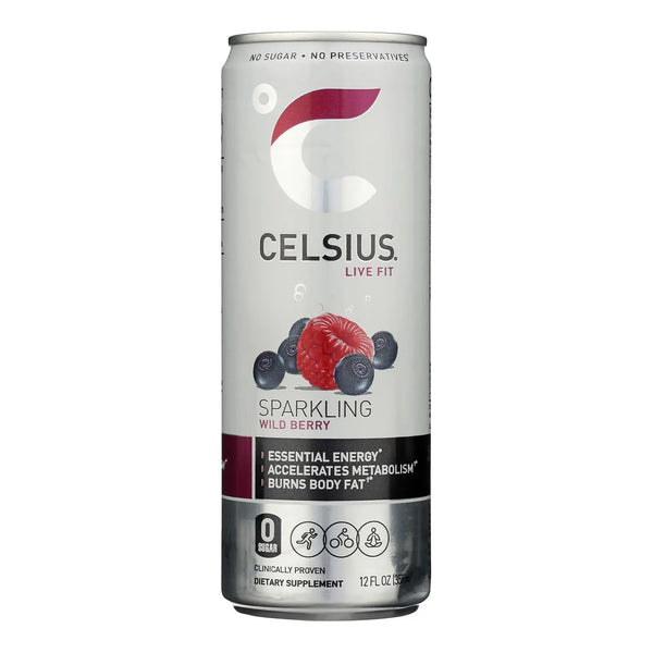 Celsius Sparkling Wild Berry Dietary Supplement  - Case Of 12 - 12 Fz Celsius