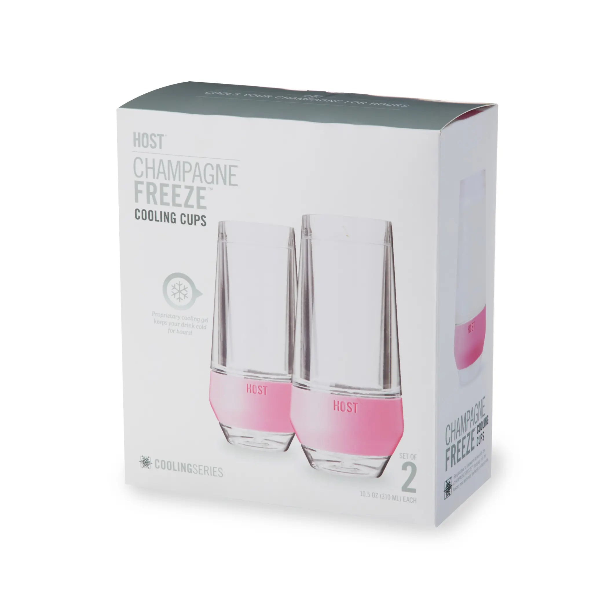 Champagne FREEZE Cooling Cups (set of 2)in Blush Tint by HO Host
