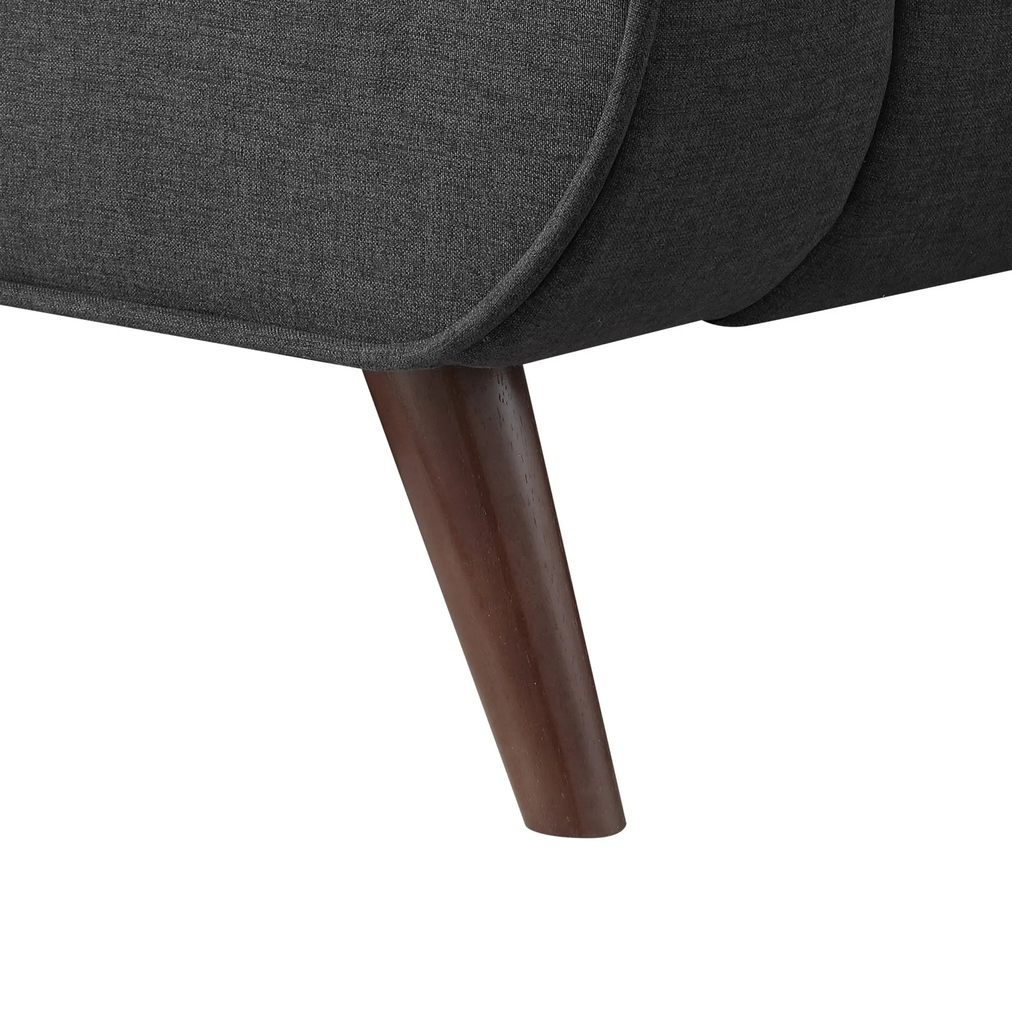Charcoal Solid Wood Twin Upholstered Linen Bed Homeroots Bed & Bath