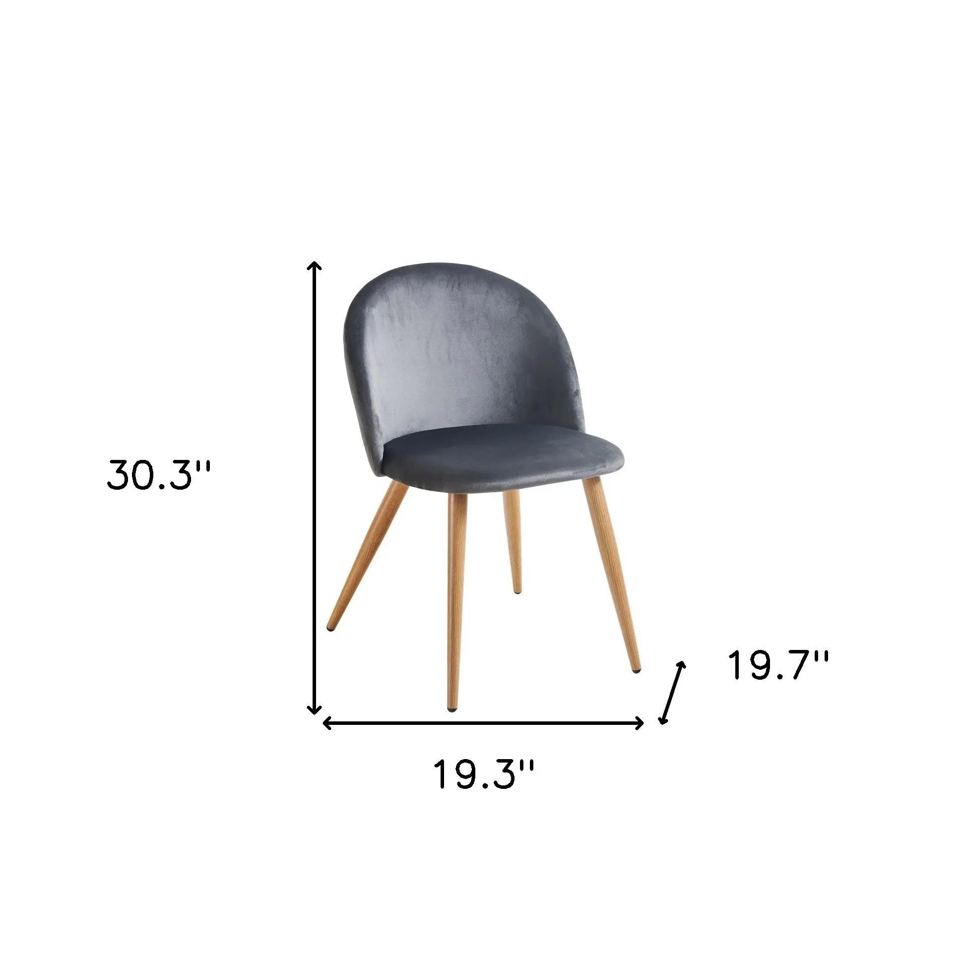 Charcoal and Oak Velvet and Metal Dining Side Chair Homeroots Kitchen & Dining
