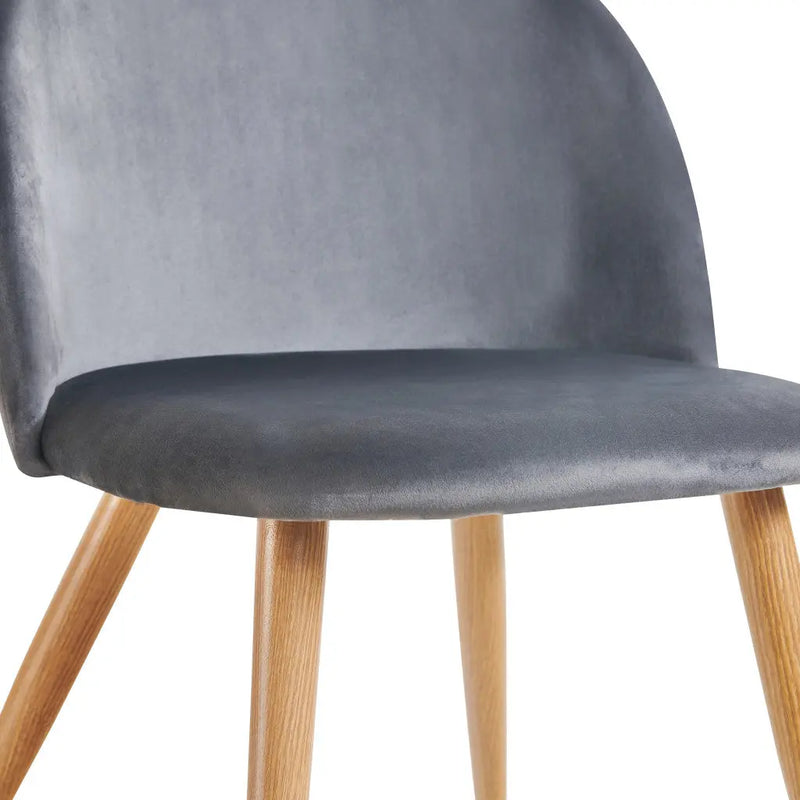Charcoal and Oak Velvet and Metal Dining Side Chair Homeroots Kitchen & Dining