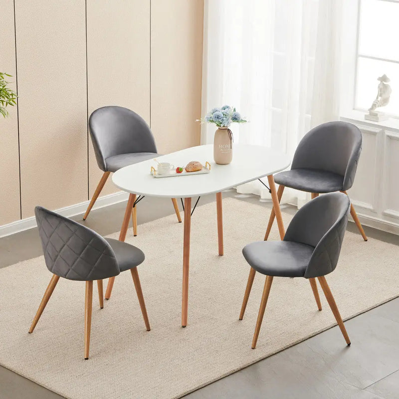 Charcoal and Oak Velvet and Metal Dining Side Chair Homeroots Kitchen & Dining