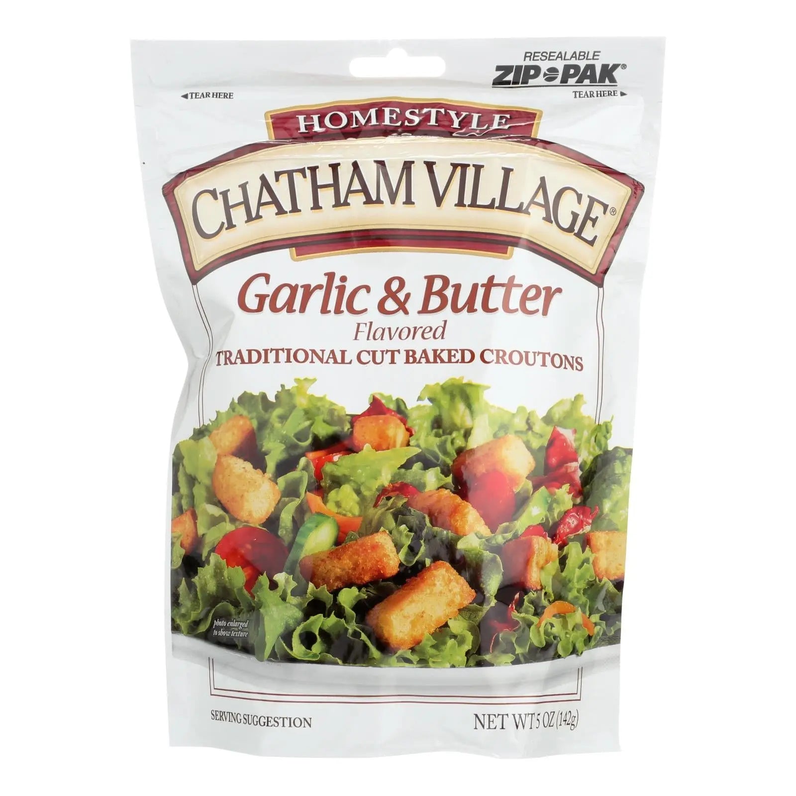 Chatham Village Traditional Cut Croutons - Garlic And Butter - Case Of 12 - 5 Oz. Chatham Village
