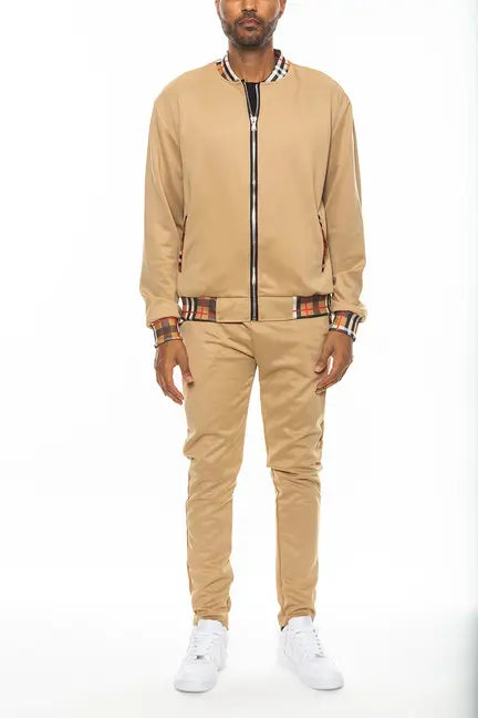Checkered Detail Track Jacket Set WEIV