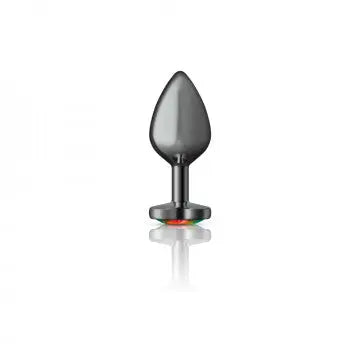 Cheeky Charms Heart Rainbow Gunmetal Butt Plug Viben