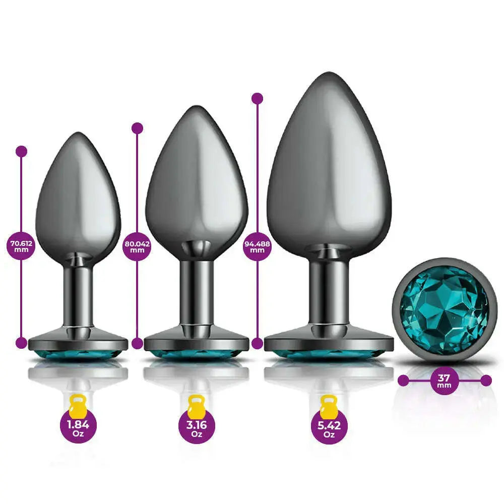 Cheeky-Charms-Metal-Butt-Plug-Gunmetal-Round-Anal-Trainer-Kit-Viben-334889180