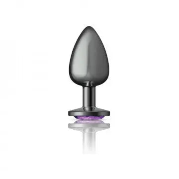 Cheeky Charms Round Purple Large Gunmetal Butt Plug Viben