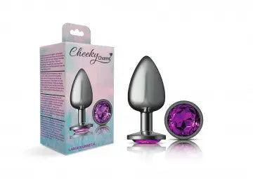 Cheeky Charms Round Purple Large Gunmetal Butt Plug Viben