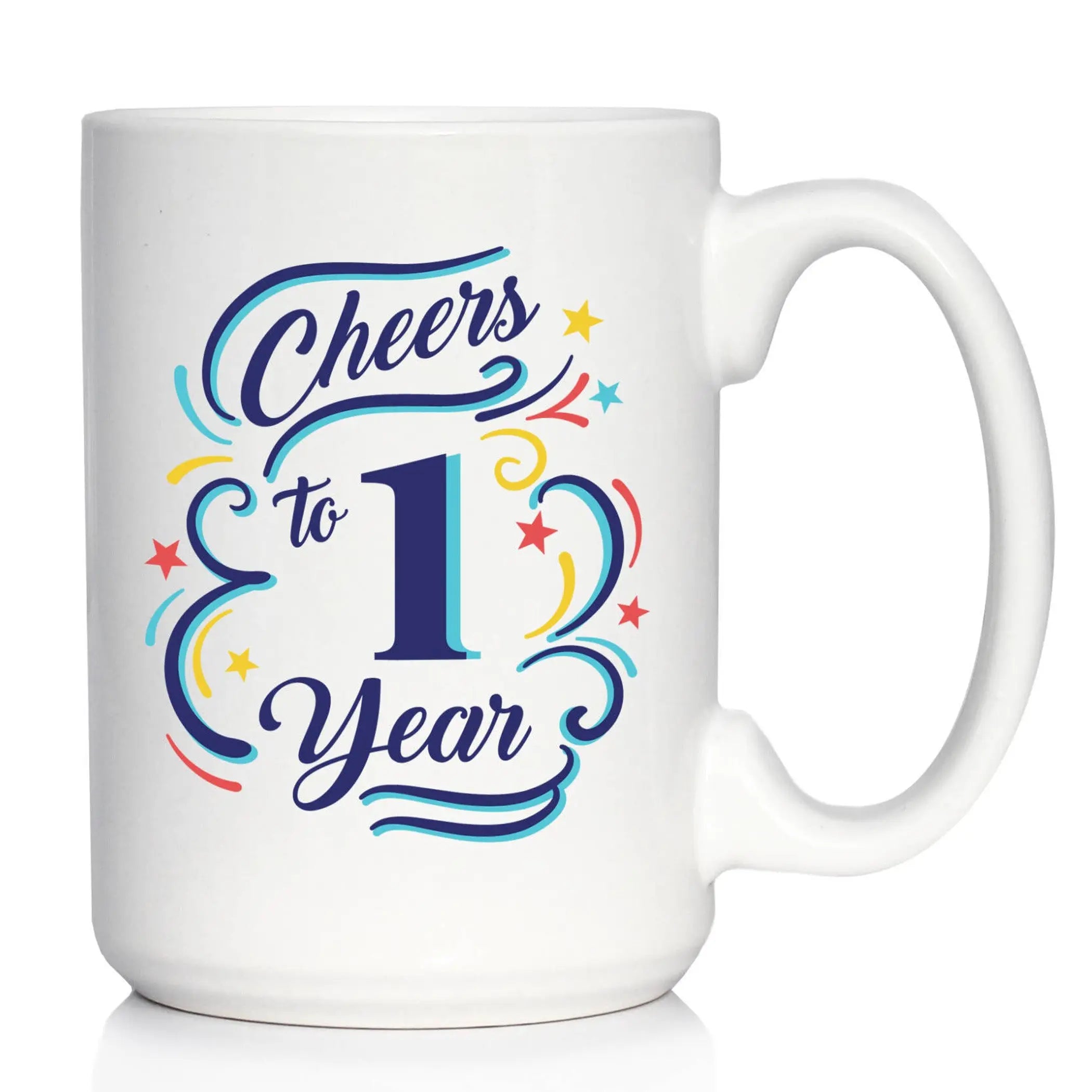 Cheers 1 Year Coffee Mug - 1st Anniversary Gifts and Decor Bevvee
