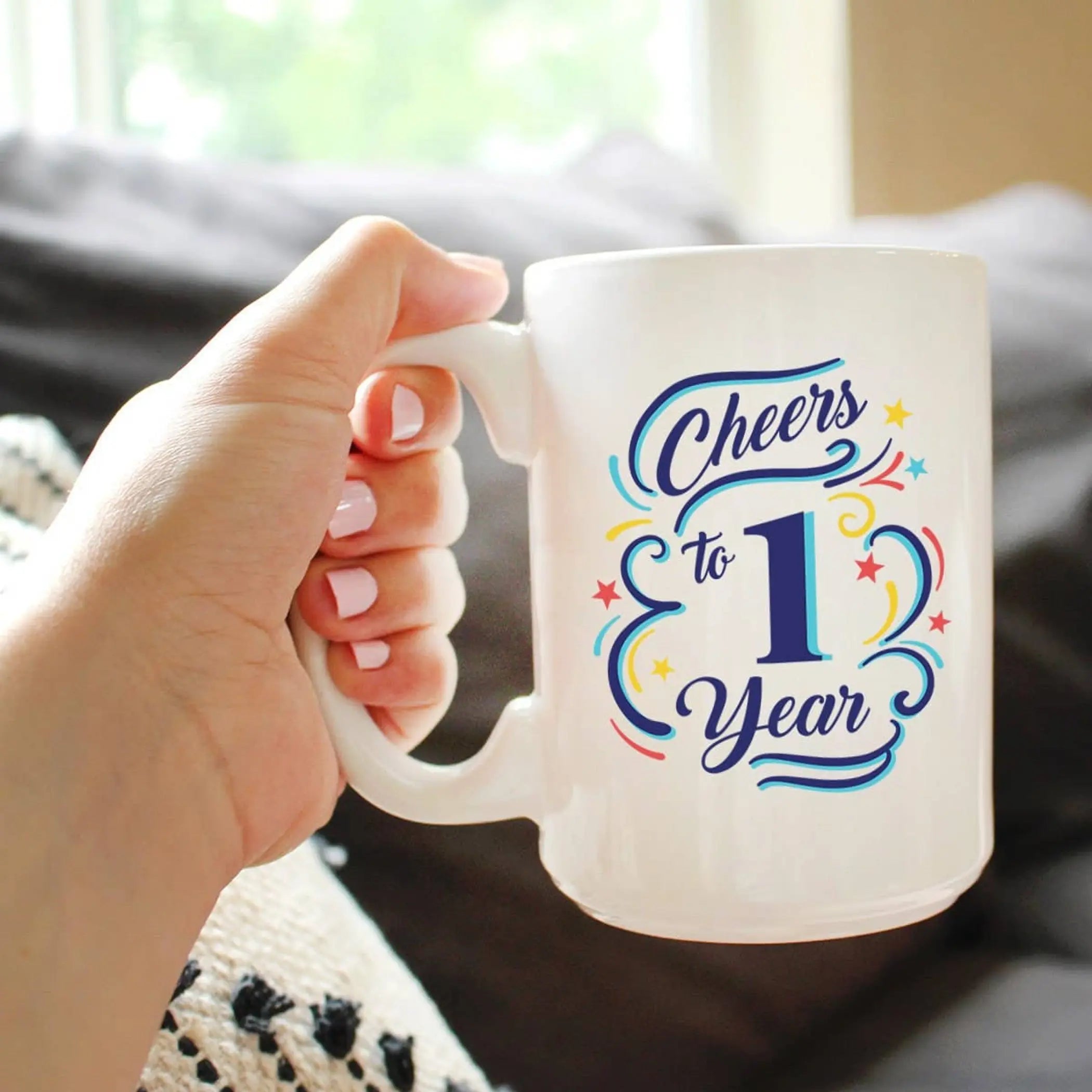Cheers 1 Year Coffee Mug - 1st Anniversary Gifts and Decor Bevvee