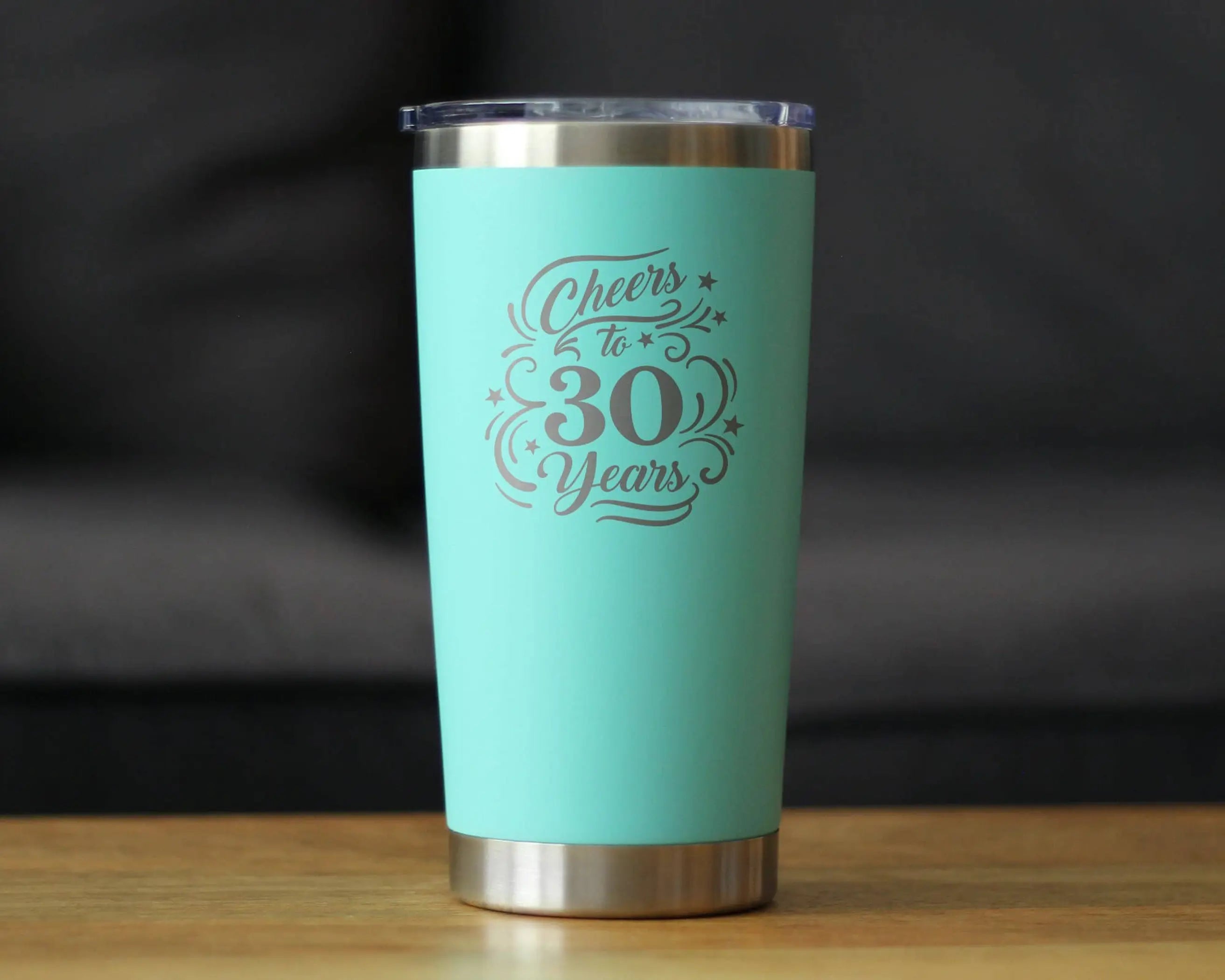 Cheers 30  Insulated Travel Tumbler - 30th Anniversary Gifts Bevvee