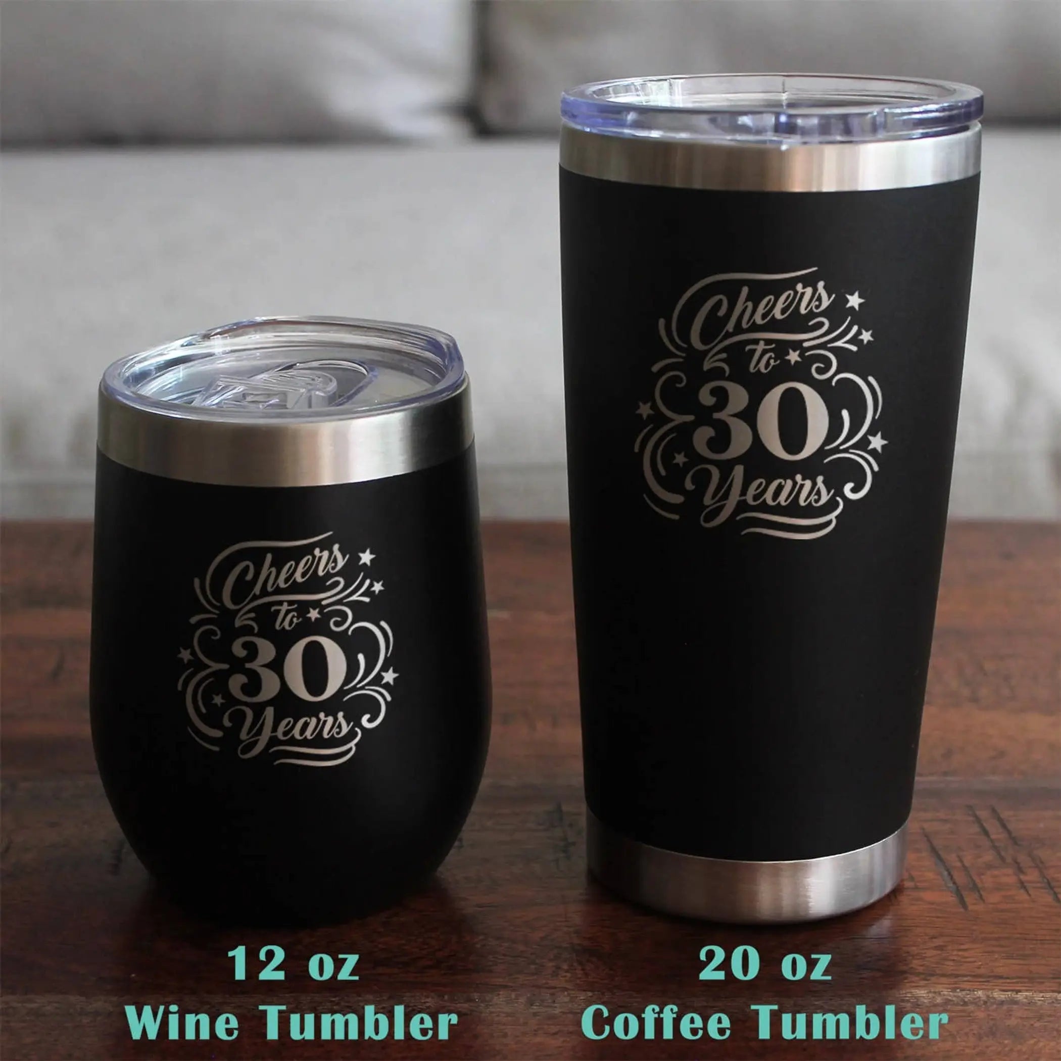 Cheers 30  Insulated Travel Tumbler - 30th Anniversary Gifts Bevvee