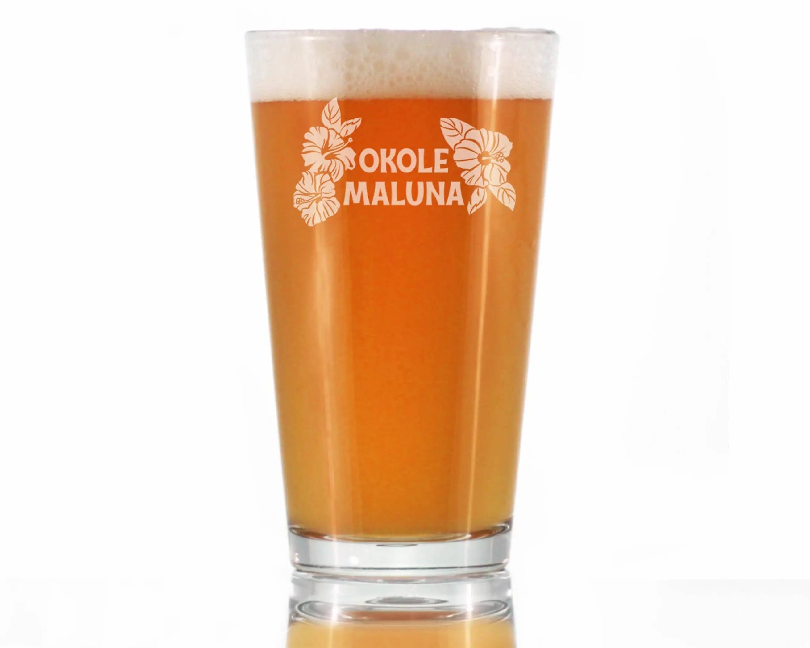Cheers Hawaiian Okole Maluna Pint Glass for Beer Hawaii Gift Bevvee