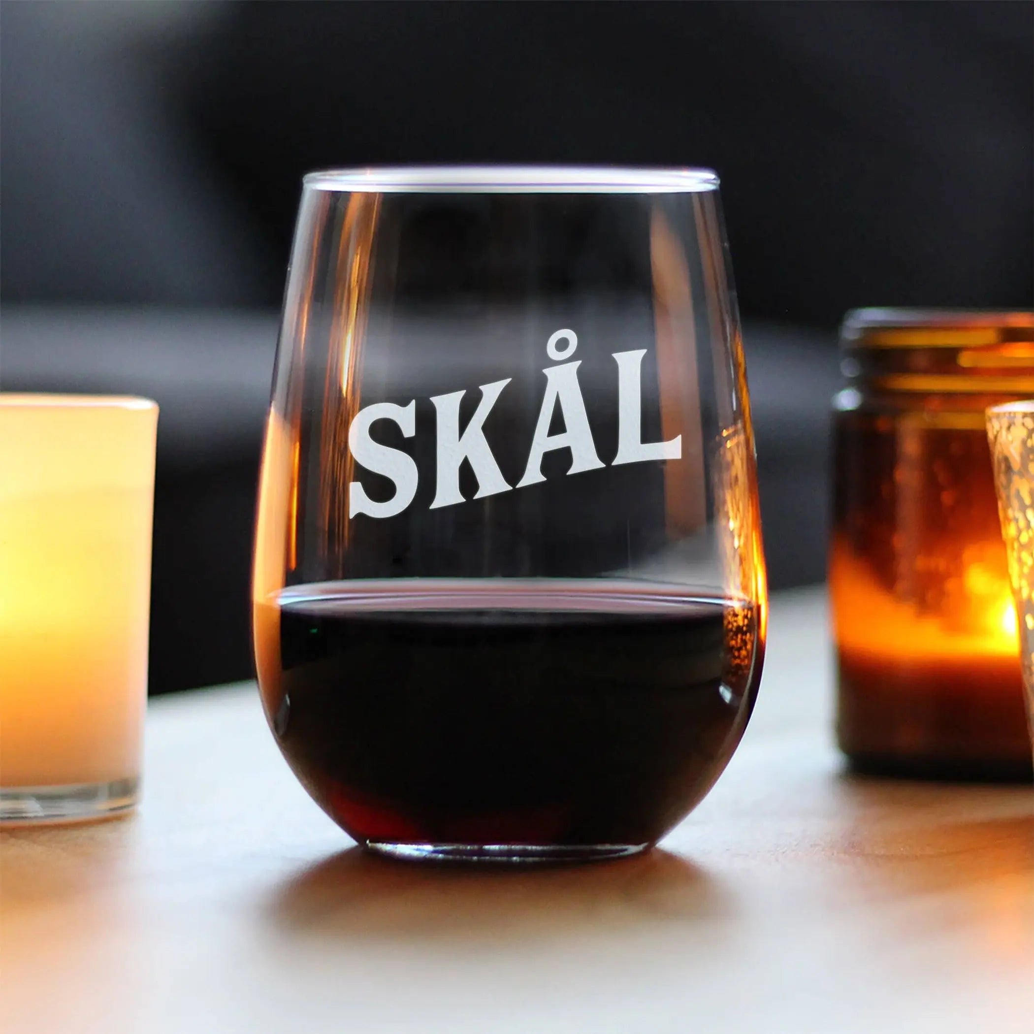 Cheers Norwegian Skal Stemless Wine Glass - Norway Gifts Bevvee