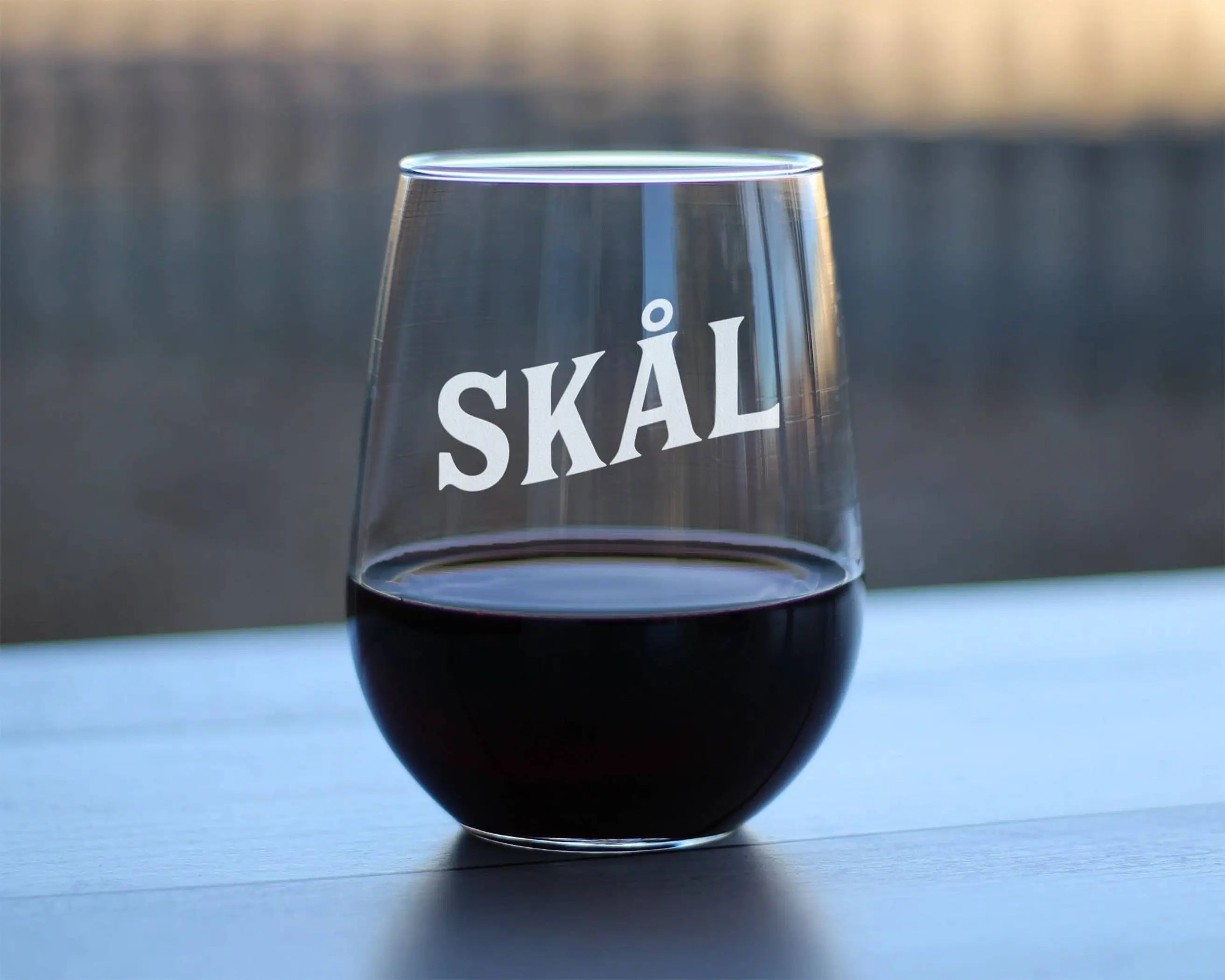 Cheers Norwegian Skal Stemless Wine Glass - Norway Gifts Bevvee