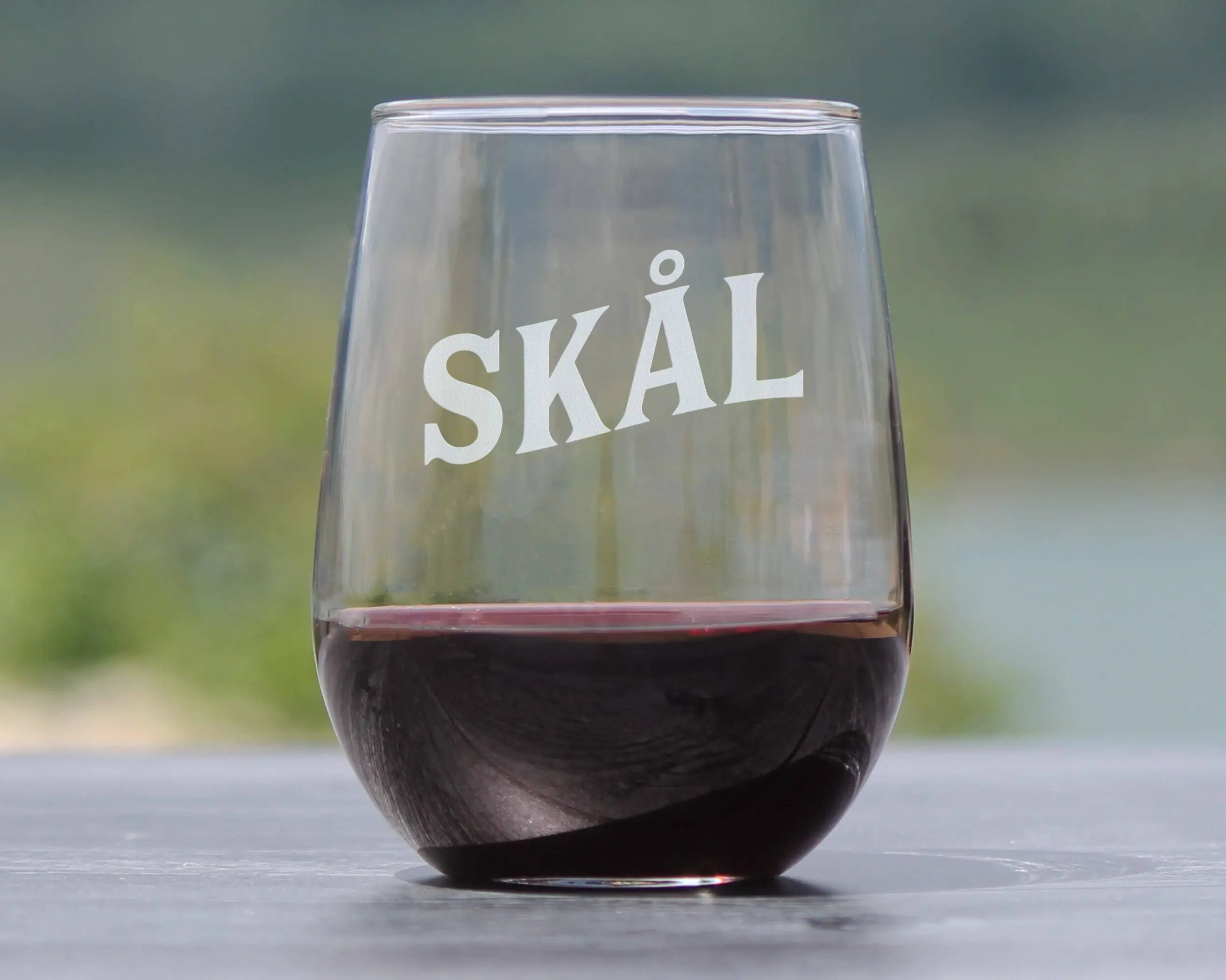 Cheers Norwegian Skal Stemless Wine Glass - Norway Gifts Bevvee