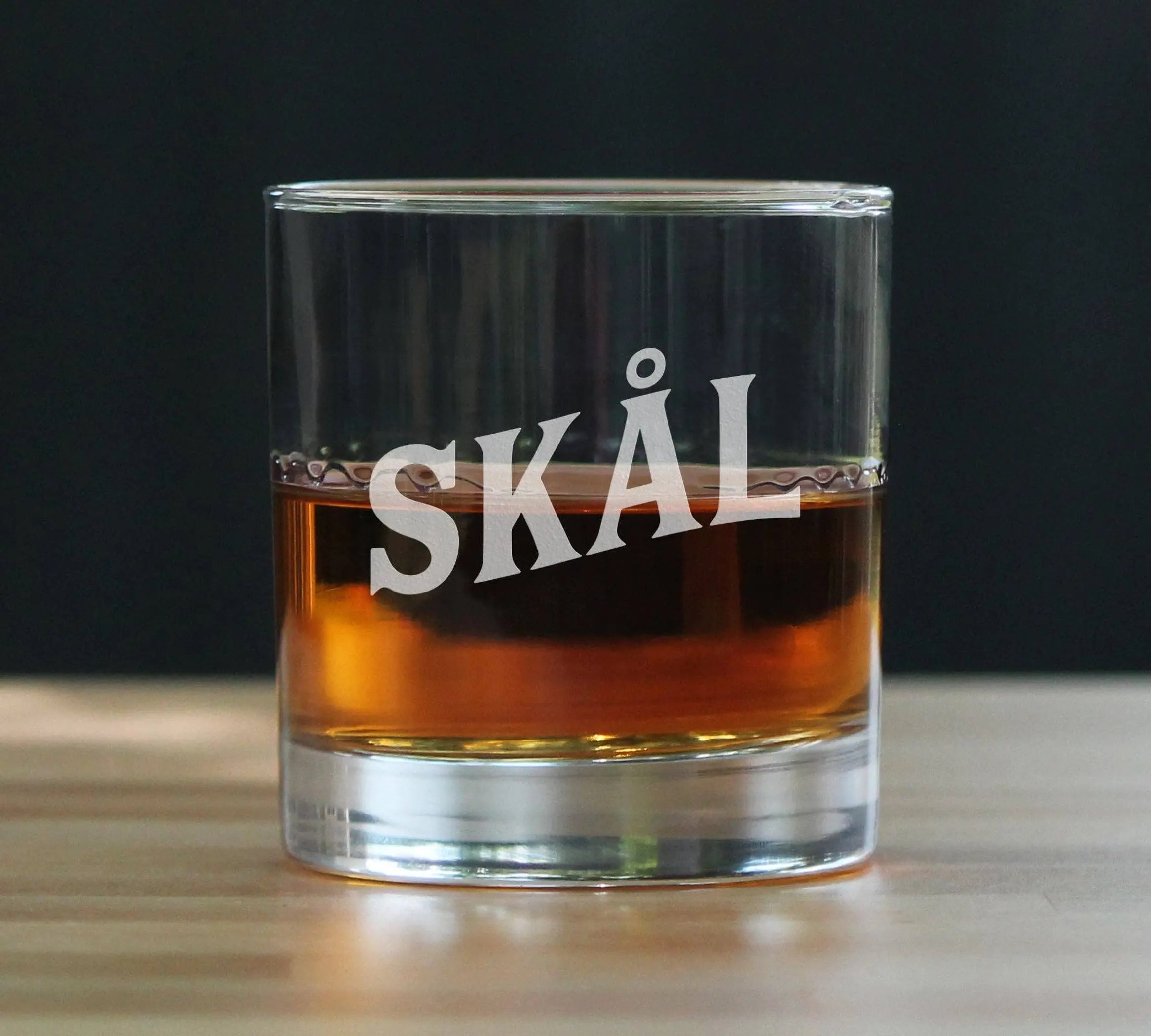 Cheers Norwegian Skal Whiskey Rocks Glass - Norway Gifts Bevvee