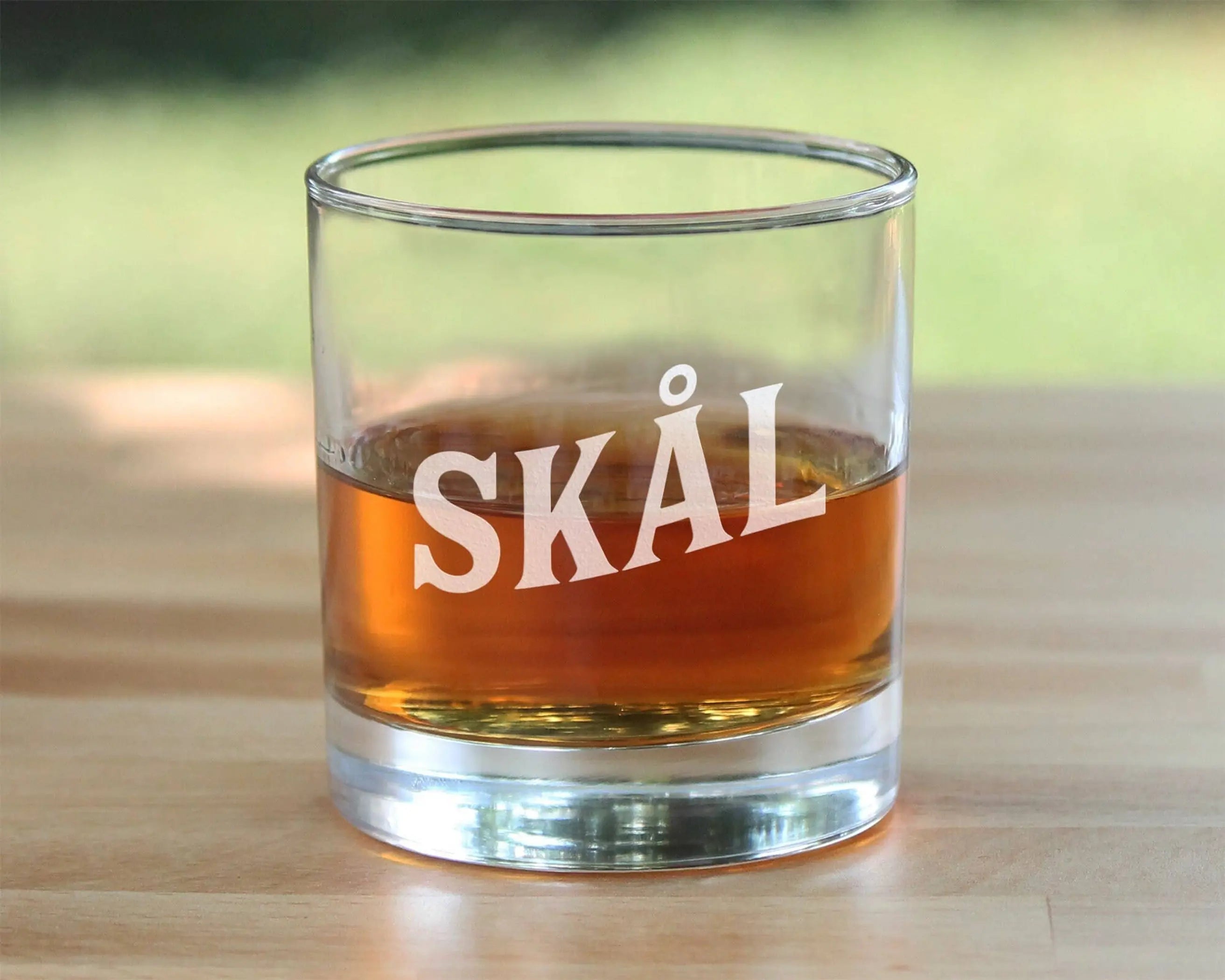 Cheers Norwegian Skal Whiskey Rocks Glass - Norway Gifts Bevvee