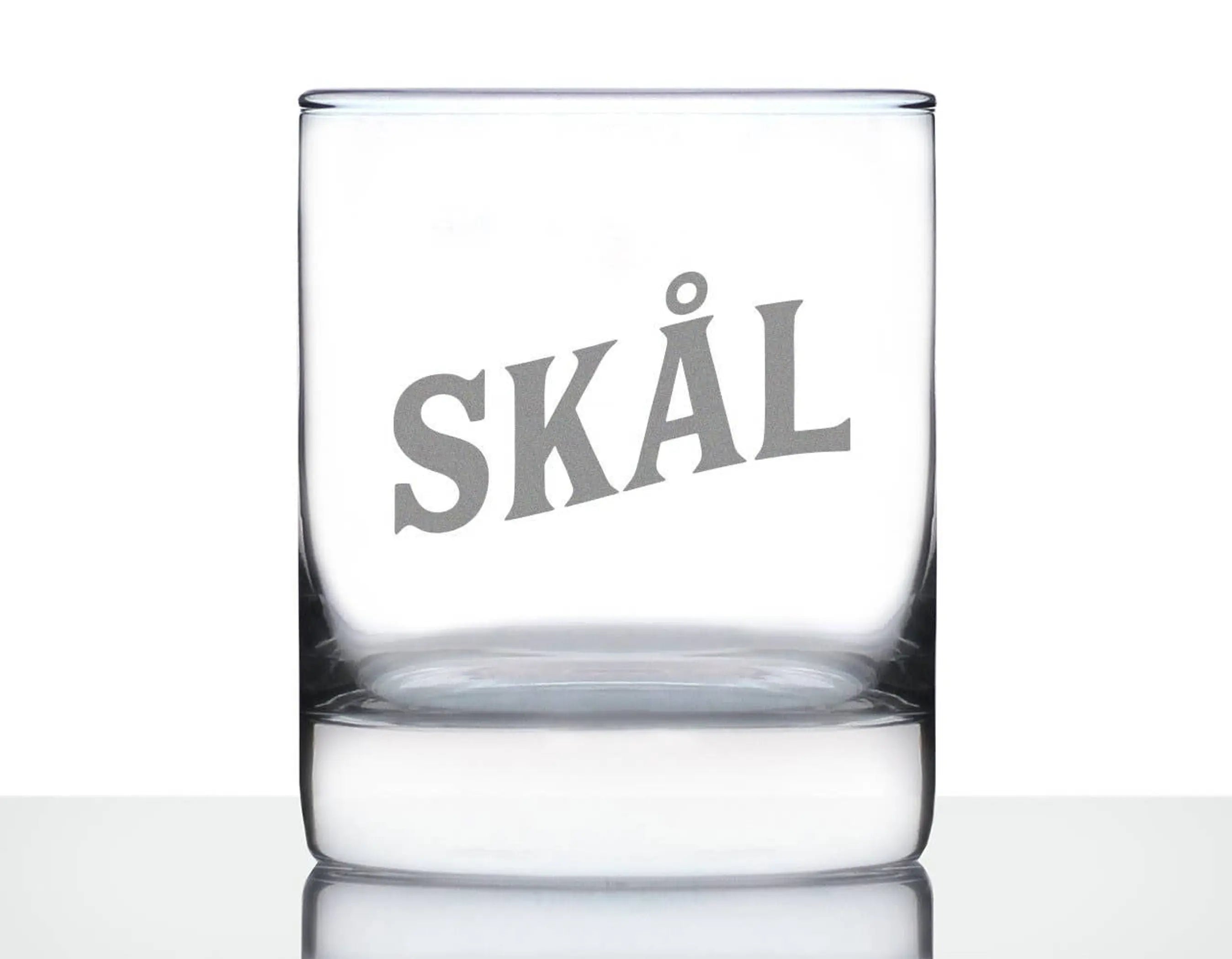Cheers Norwegian Skal Whiskey Rocks Glass - Norway Gifts Bevvee