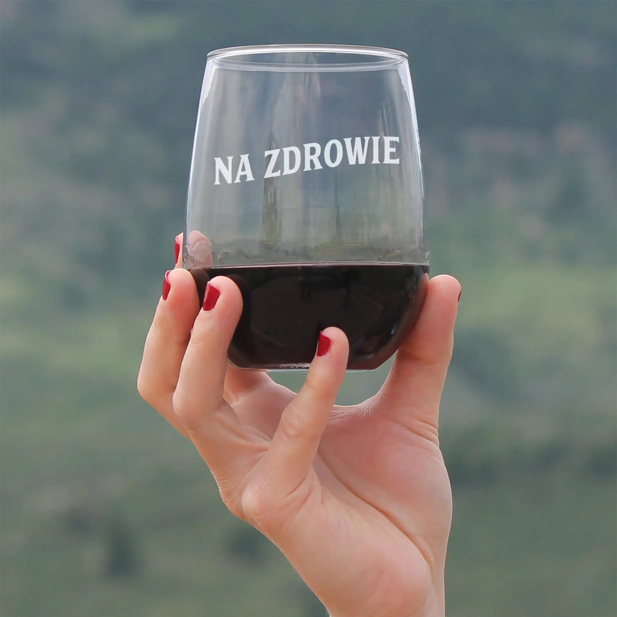 Cheers Polish Na Zdrowie Stemless Wine Glass - Poland Gifts Bevvee