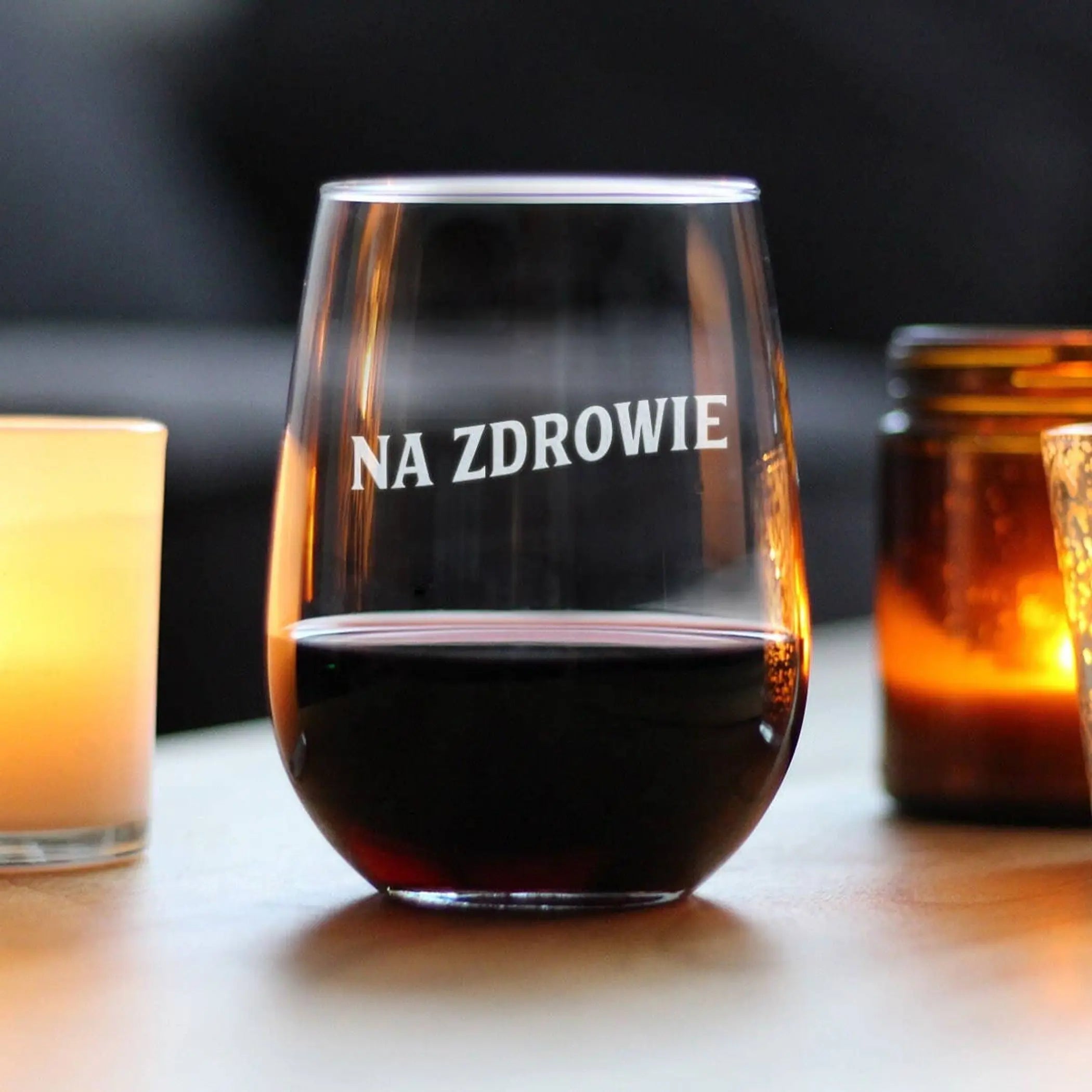 Cheers Polish Na Zdrowie Stemless Wine Glass - Poland Gifts Bevvee