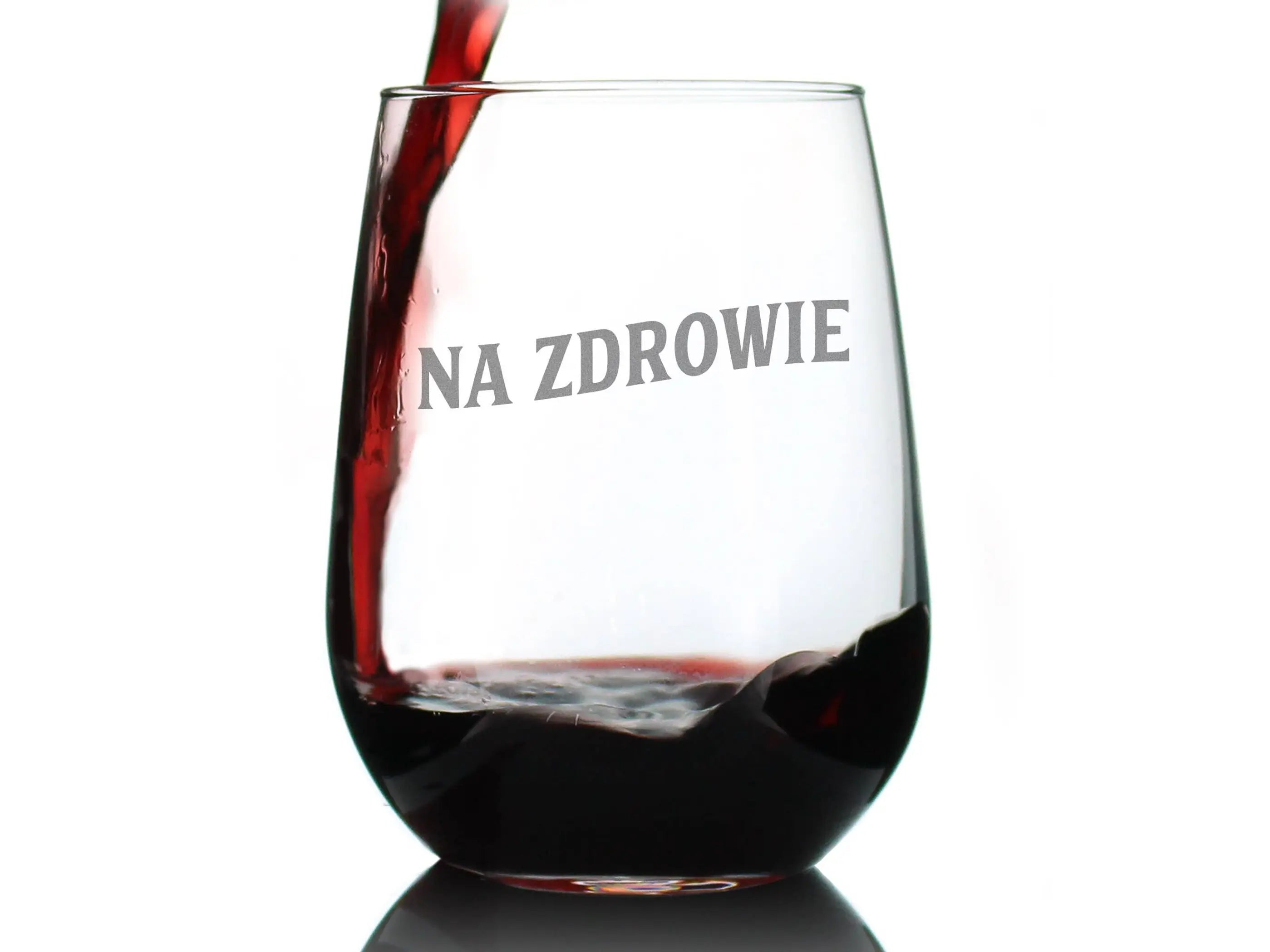 Cheers Polish Na Zdrowie Stemless Wine Glass - Poland Gifts Bevvee