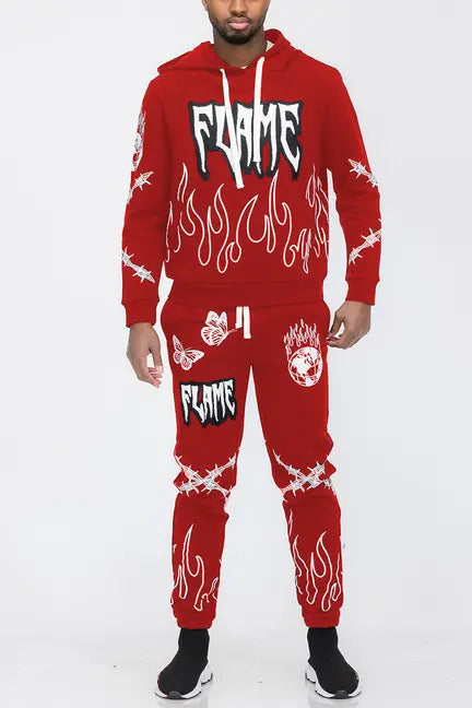 Chenille Flame Sweat Suit WEIV