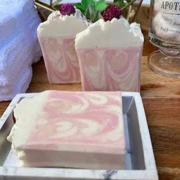 Cherry Bomb Cold Process Soap with Flower Embed Berry Clean Soaps