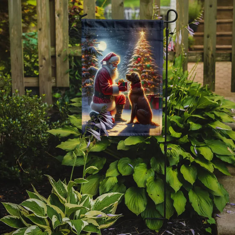 Chesapeake Bay Retriever and Santa Claus Garden Flag Caroline's Treasures