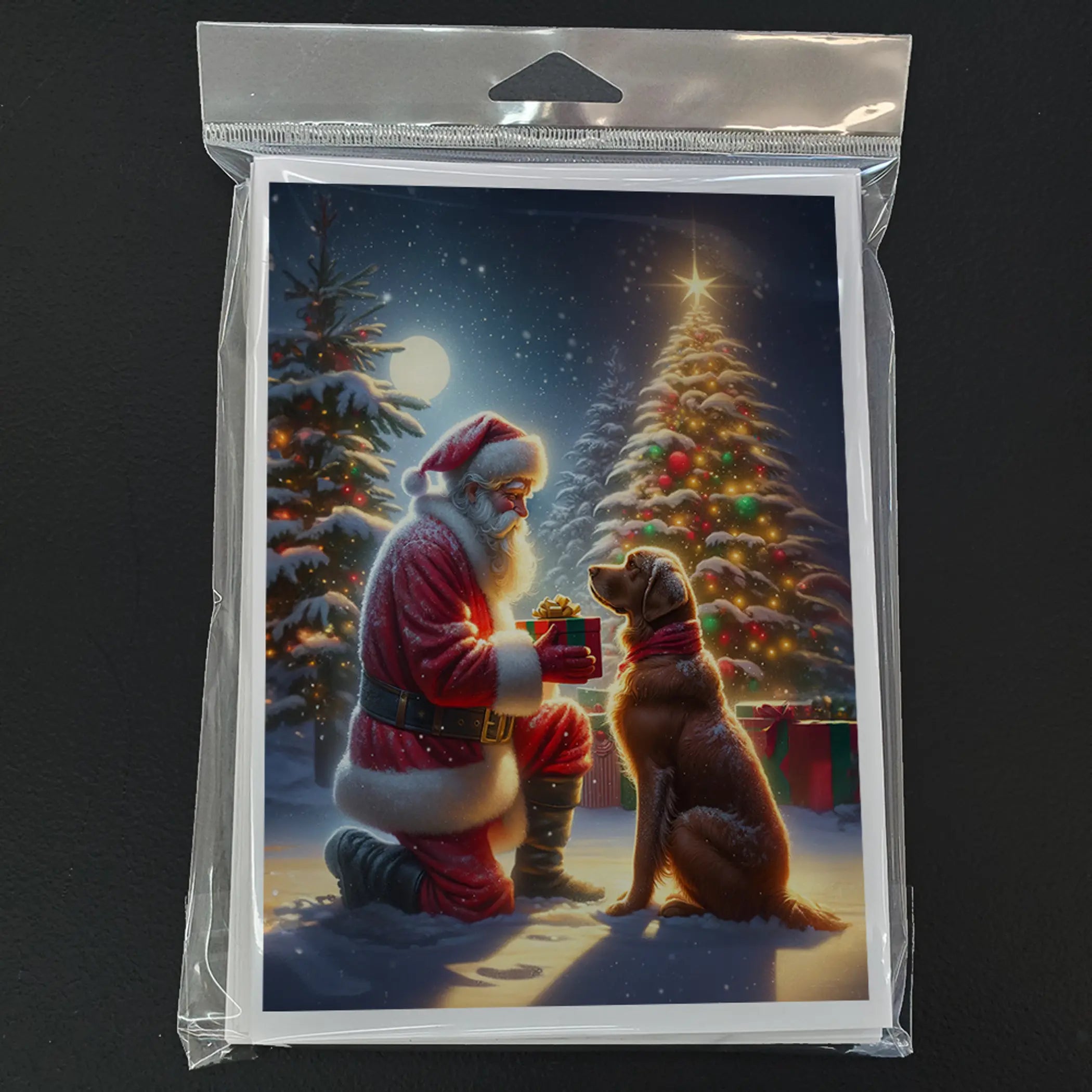 Chesapeake Bay Retriever and Santa Claus Greeting Cards Pack of 8 Caroline's Treasures