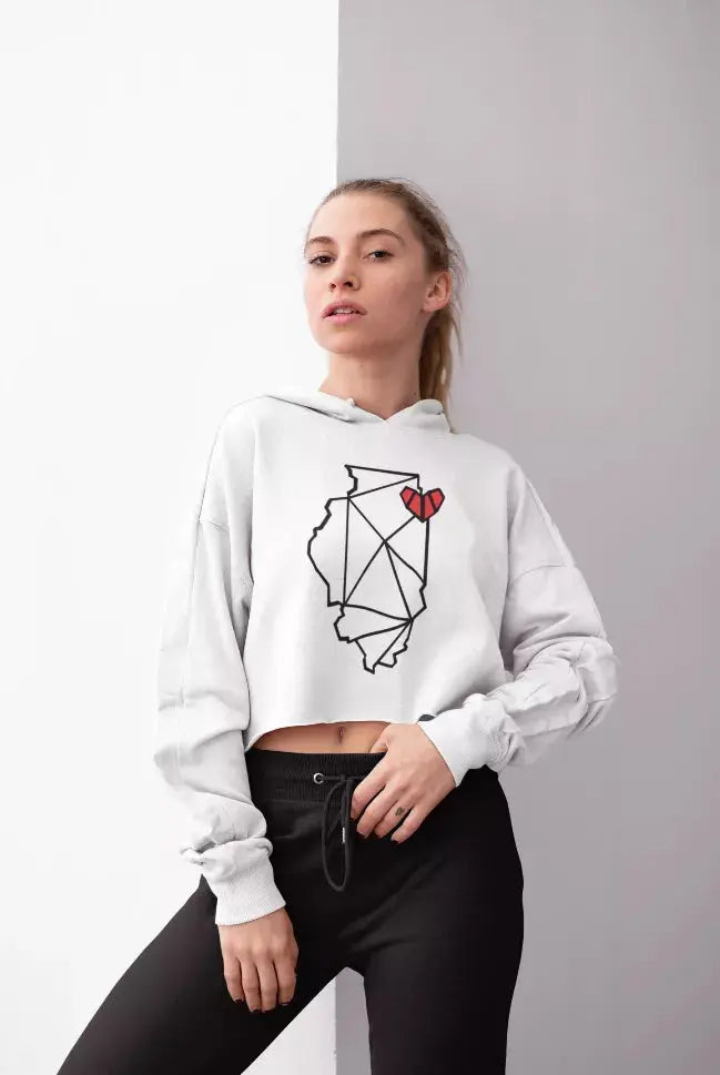 Chicago, IL Crop Hoodie Black Cat Bazaar