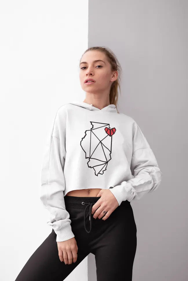 Chicago, IL Crop Hoodie Black Cat Bazaar