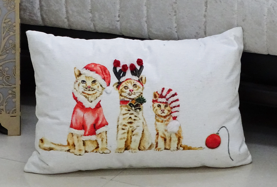 Chicos Home 14"x 20" Christmas Throw Pillow for couch- Cat Sisters Classy R Us LLC