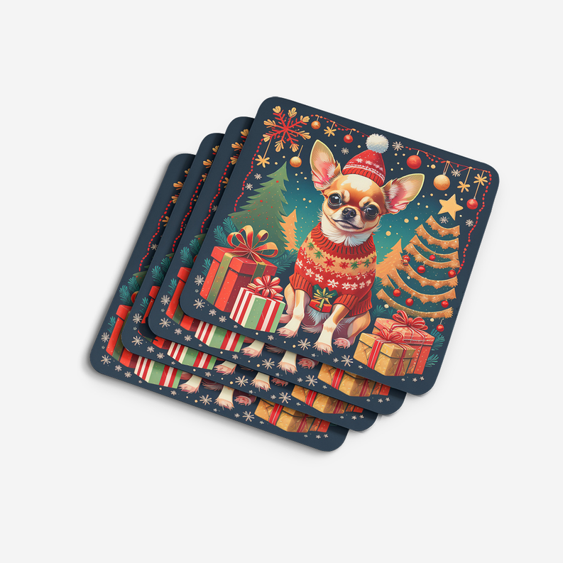 Chihuahua Christmas Foam Coasters Caroline's Treasures
