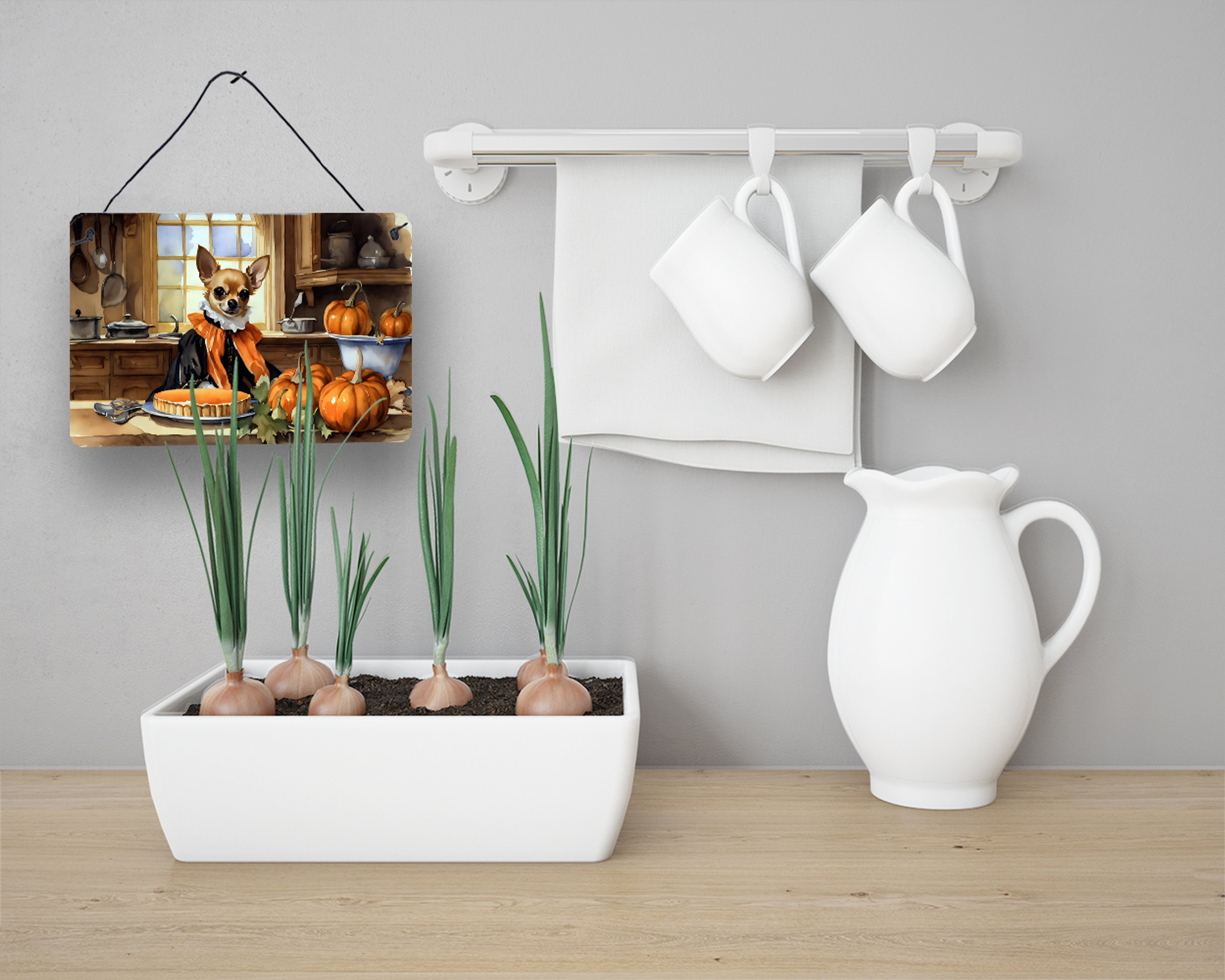 Chihuahua Fall Kitchen Pumpkins Wall or Door Hanging Prints Caroline's Treasures