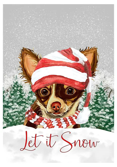 Chihuahua Gizmo - Hippie Hound Studios Christmas  House and Garden Flags Best of Breed