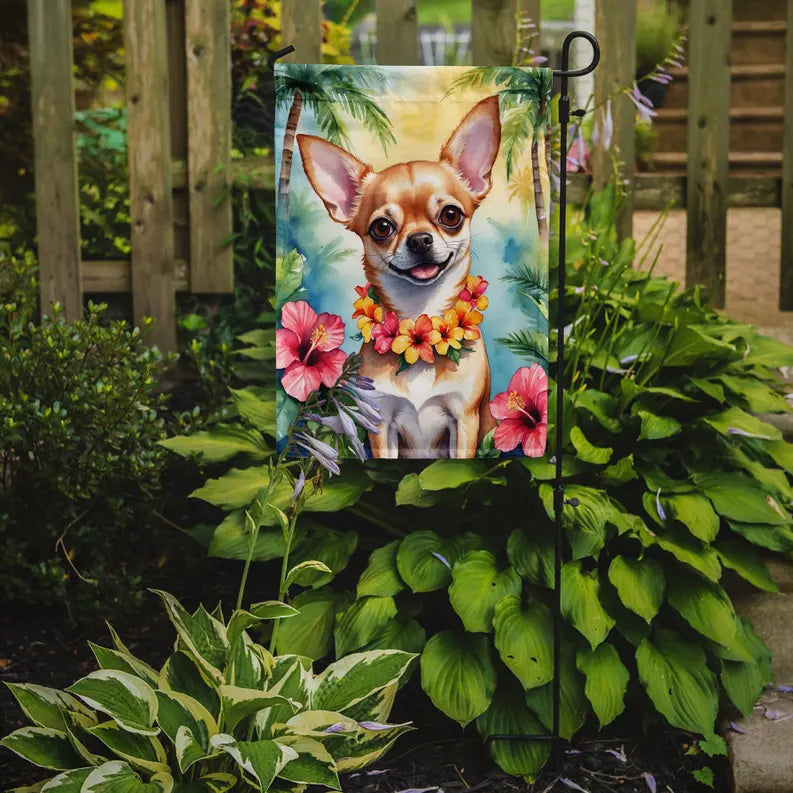 Chihuahua Luau Garden Flag Caroline's Treasures