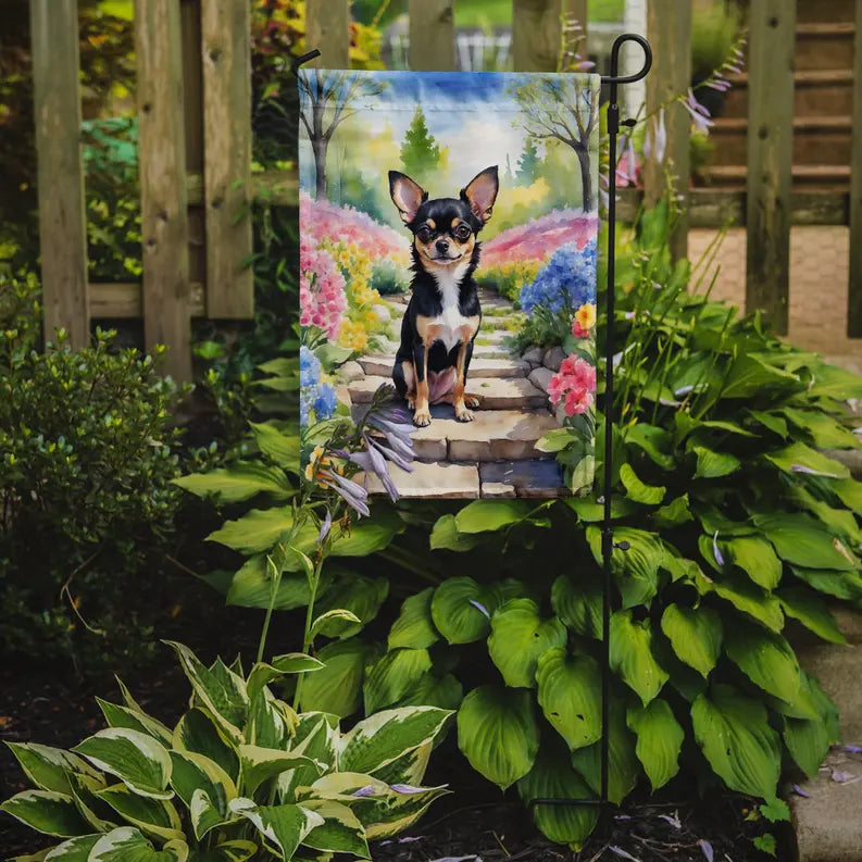 Chihuahua Spring Path Garden Flag Caroline's Treasures